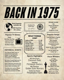 1975 Newspaper Poster, Birthday Poster Printable, Time Capsule 1975, The Year 1975 Instant Download, 1975 poster poster sign