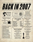 2007 Newspaper Poster, Birthday Poster Printable, Time Capsule 2007, The Year 2007 Instant Download, 2007 poster poster sign