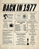 1977 Newspaper Poster, Birthday Poster Printable, Time Capsule 1977, The Year 1977 Instant Download, 1977 poster poster sign