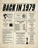 1979 Newspaper Poster, Birthday Poster Printable, Time Capsule 1979, The Year 1979 Instant Download, 1979 poster poster sign