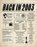 2003 Newspaper Poster, Birthday Poster Printable, Time Capsule 2003, The Year 2003 Instant Download, 2003 poster poster sign